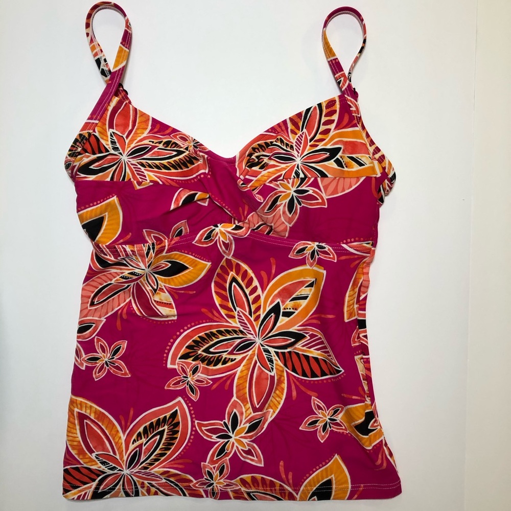 Croft Barrow PinkFloralTropicalTankiniTop, size 6 …